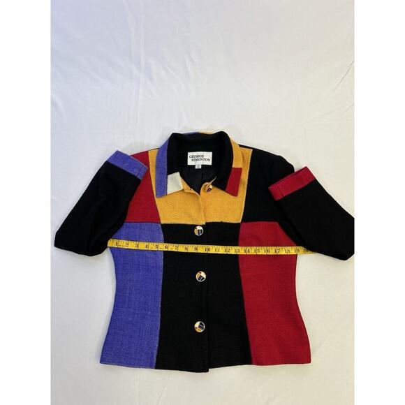VTG 80s George Simonton Womens Colorblock Blazer Jacket Size 10 Maximalist USA - Picture 8 of 10